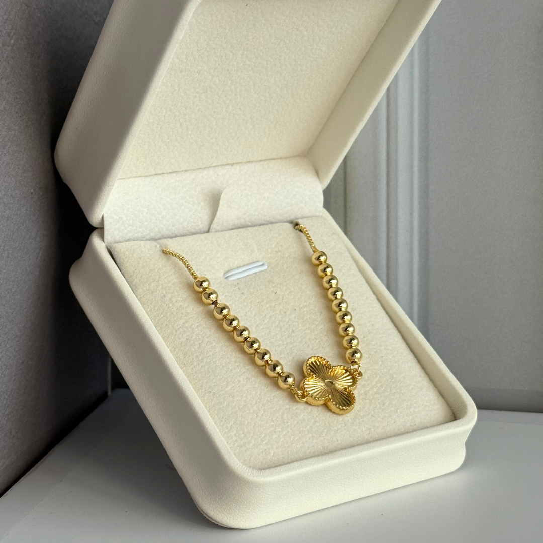 Pulsera Trebol |Baño en Oro 18K + Envío Gratis