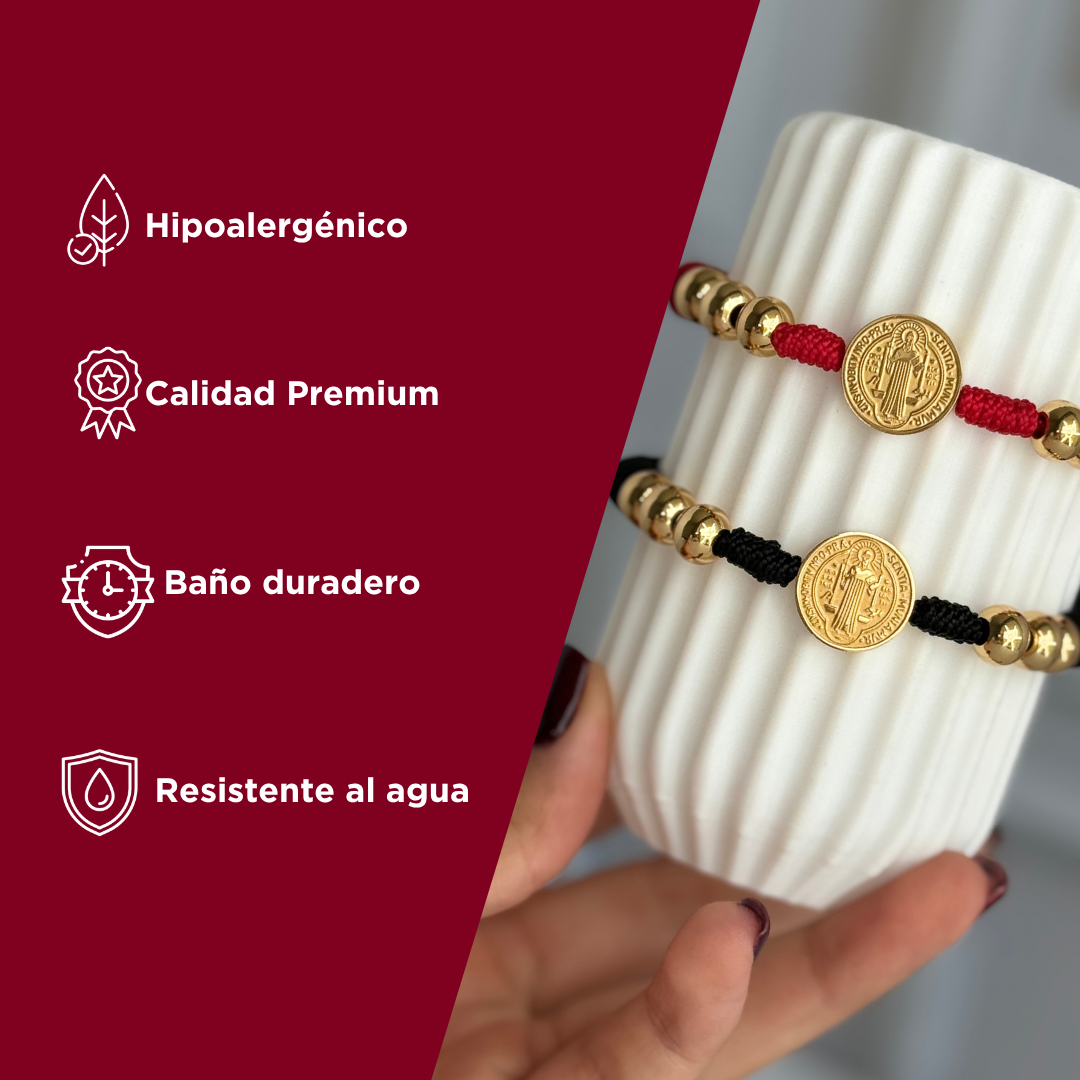 Manilla San Benito| Baño oro 18k + Caja de Lujo Gratis!