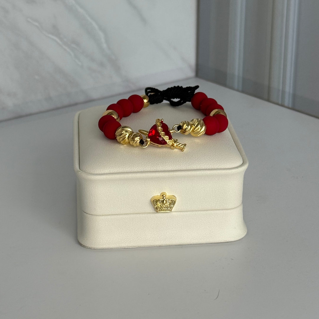 Pulsera Sagrado Corazón | Baño en Oro 18K + Caja de Lujo Gratis!