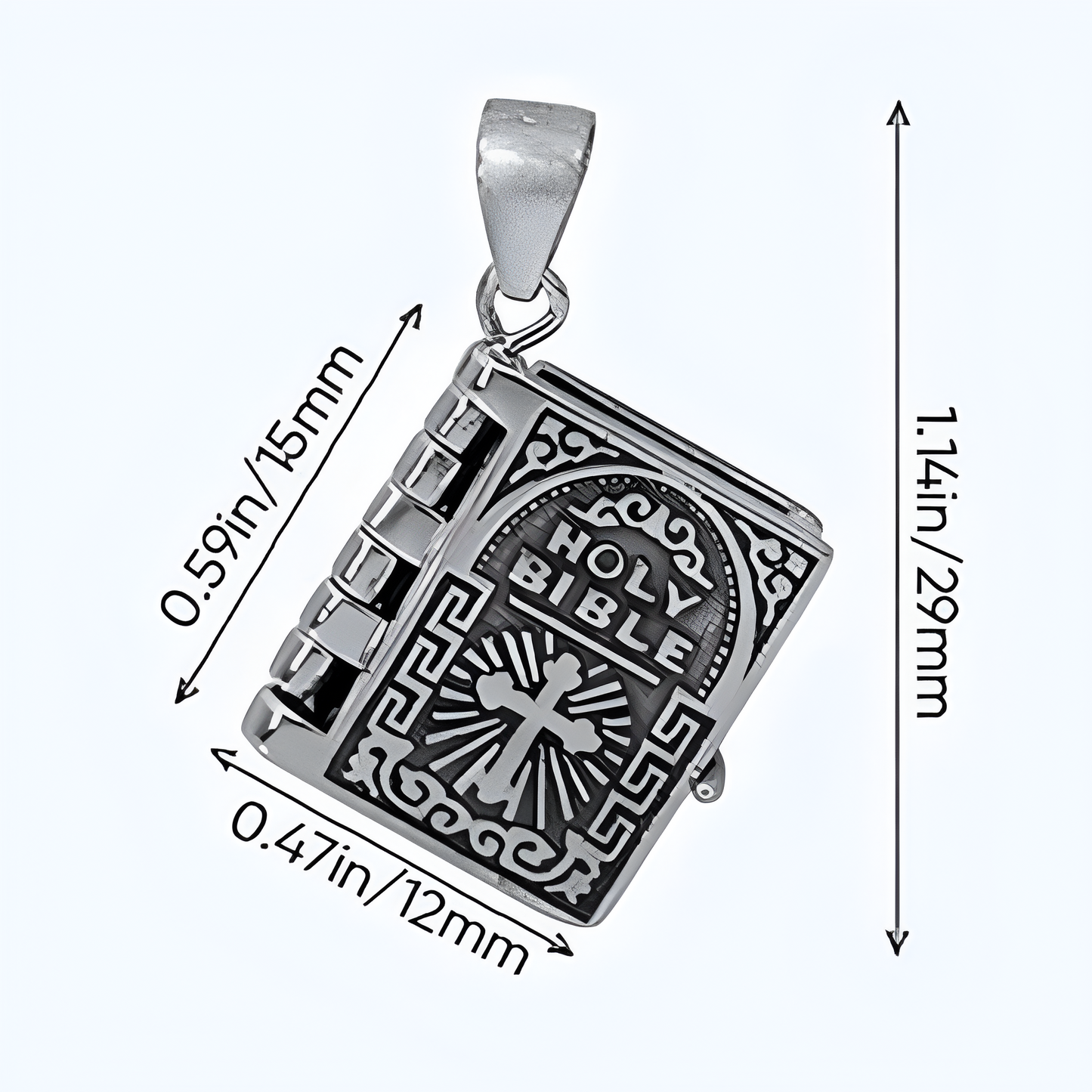 Collar Biblia Padre Nuestro| Baño de Plata + Caja de lujo Gratis!
