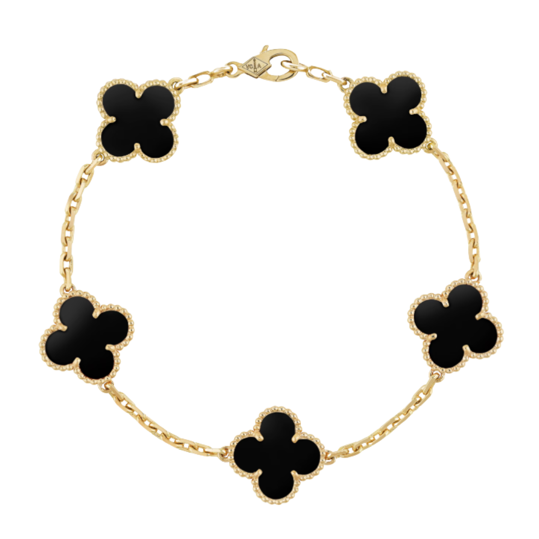 Pulsera Modelo Trebol| Baño De Oro 18K + Caja De Lujo Gratis!