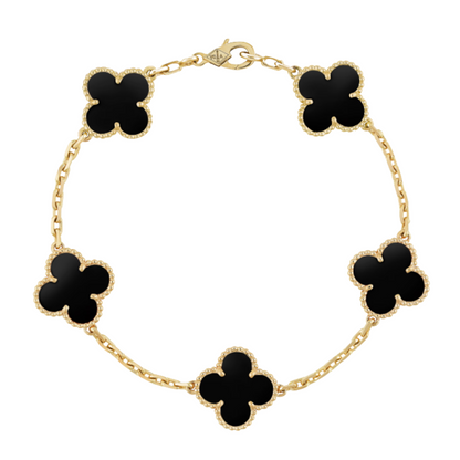 Pulsera Modelo Trebol| Baño De Oro 18K + Caja De Lujo Gratis!