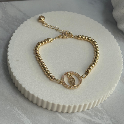 Manilla Virgen Del Carmen| Baño de Oro 18K + Caja de lujo Gratis!